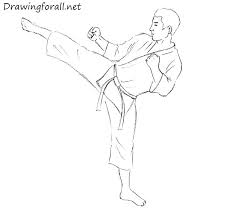 How To Draw A Karate Fighter Drawings Karate Martial Arts Karate