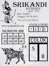 Srikandi Syairtogel Sydney 05 Oktober 2019 Minggu Tanggal Sydney
