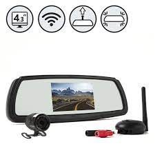 Rear view mirror backup camera system. Wireless Backup Camera System With Mirror Monitor