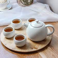 Simple Elegant And Delightful Teapot And Cups Modern White Ceramic Tea Set Tea Pots Ceramic Teapot Set