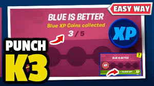In the hideout, there is a screen where 53 punch cards can be discovered and completed to earn 14,000 xp each punch. Fortnite K3 Punch Card Collect Blue Xp Coins Blue Xp Coins Collected Fortnite Punch Card K3 Youtube