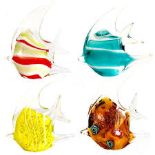 80 Crystal Glass Tropical Fish Animal Figurines Hand Blown Glass Craft Modern Sculpture Home Decor Animal Figurines Modern Sculpture Hand Blown Glass