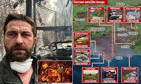 Celebrities Lose Their Homes As Others Flee The California Wildfires Robin Thicke Gerard Butler California Wildfires