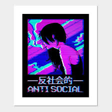 The perfect crying sad llorar animated gif for your conversation. Antisocial Anime Girl Japanese Vaporwave Aesthetic Sad Anime Girl Poster Und Kunst Teepublic De