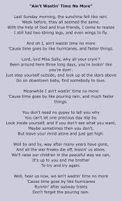 And It S One Two Three What Are We Fighting For Lyrics Lyrics From Az Lyrics Ain T Wasting Time No More The Allman Brothers Band Eat A Peach Gregg Allman Allman Brothers Band Allman Brothers Grateful Dead Lyrics