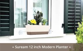 As this is an exterior project, this finishing step is optional. Amazon Com Window Box Planter Suream 3 Pack 12x3 8 Inch Rectangle Herb Planter With Tray Modern Indoor Small Succulent Cactus Plastic Plant Pot For Windowsill Garden Balcony Home Office Outdoor Decoration Kitchen