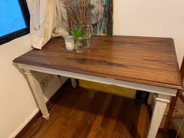Join me today while i refurbish an old table into a farmhouse style dining table. Reduced To Clear Vintage Refurbished 6 Seater Dining Table Furniture Tables Chairs On Carousell