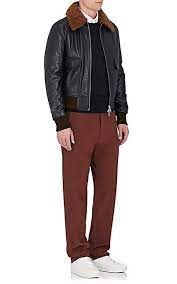 Ami Alexandre Mattiussi Shearling Trimmed Leather Bomber Jacket Coats 505292206 Bomber Jacket Leather Bomber Jacket Tops Designs