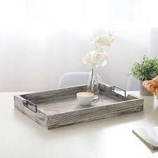 Large ottoman wooden serving coffee table breakfast round tray with handles. Rustic Decorative Trays You Ll Love In 2021 Wayfair