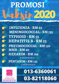 Bandingkan & dapatkan harga lebih hemat bisa dicicil customer service siap membantu pesan sekarang! Harga Vaksin Meningococal Klinik Kesihatan Malaysia