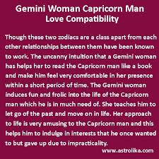 Gemini is an air sign and cancer is a water sign. Gemini Woman And Capricorn Man Love Compatibility Aquarius Men Love Capricorn Love Compatibility Pisces Woman Compatibility