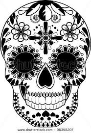 Black And White Sugar Skull Tattoo Sugar Skull Black And White Clip Art Images Pictures Becuo Skull Coloring Pages Skull Sugar Skull