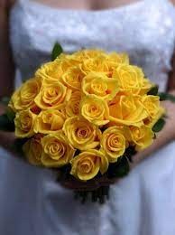 The bouquet with artificial yellow roses is an exclusive handmade wedding accessory. Yellow Rose Bridal Bouquet Promotions