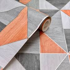 The spacious master bedroom found in this texas ranch features this pretty beige grey hue, which works in combination with the natural light to make the room feel. Fine Decor Apex Wood Grain Burnt Orange Wallpaper Fd42225 Geometric Wallpaper Allen Braithwaite