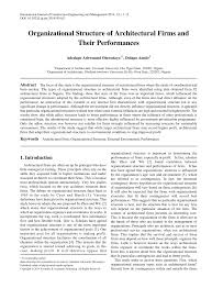 Pdf Organizational Structure Of Architectural Firms And