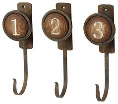 It'll add industrial charm to any home, retail space, or office. Number One Two Three Round Knob Wall Hooks Set Of 3 Wood Metal Farmhouse Decor Industrial Wall Hooks By Mary B Decorative Art Houzz