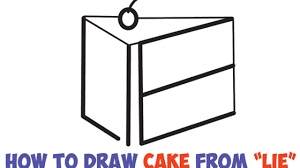 Erase the top line of the top layer of the cake. How To Draw A Piece Of Cake From The Word Lie For A Silly Joke Easy Step By Step Drawing Tutorial For Kids How To Draw Step By Step Drawing Tutorials