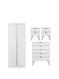 White modern bedroom furniture retro bedside hallway drawer chest storage stand. Bedroom Furniture Sets White Www Very Co Uk