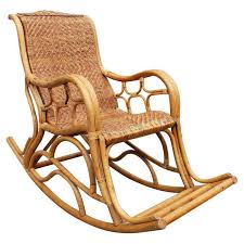 1980s spanish bamboo and laced wicker rocking chair wicker rocking chair rocking chair wood chair