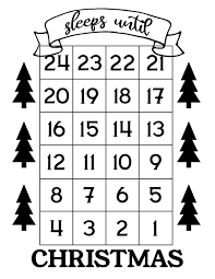 Sleeps Until Christmas Countdown Calendar Printable Christmas Countdown Calendar Free Christmas Printables