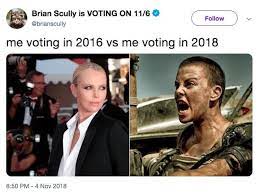 Charlize Theron Me Voting In 2016 Vs Me Voting In 2018 Know Your Meme
