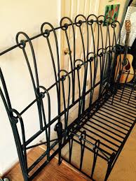 High quality black wrought iron bench waiting room chair bench 3 seater metal wood bench. Pier 1 Wrought Iron Head Footboards Frame Matching Bench 3 For Sale In Chester Va Offerup
