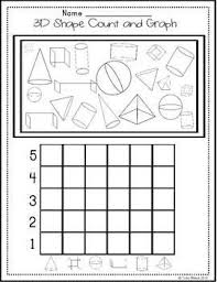 3d Shape Count And Graph Kindergarten Math Activities