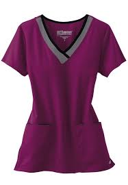 This clean cut scrub top is will offer satisfaction and flexibility that will withstand your long hours on the job. Greys Anatomy Color Block Contrast Neck Scrub Top Cute Nursing Scrubs Cute Scrubs Vet Scrubs