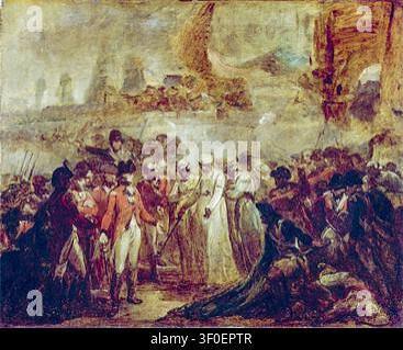 The Two Sons of Tipu Sahib, Sultan of Mysore, Being Handed over as Hostages to General Cornwallis, Robert Smirke reimagined Stock Photo - Alamy