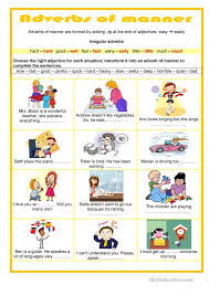 Adverbs of manner tell us how something happens. Adverbs Of Manner English Esl Worksheets For Distance Learning And Physical Classrooms