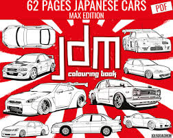 JDM Car Coloring Book 62 Designs Digital Download Printable Book PDF - Etsy