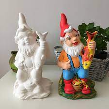 Knowing me, i'll probably repaint them in a few years when they start to look sad again, but for now i will enjoy putting them back in their garden home. Ready To Paint Garden Gnome Ceramic Fisherman Statue Garden Etsy
