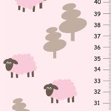 Girls Growth Chart Sweet Lamb Pink Nursery Kids Rooms