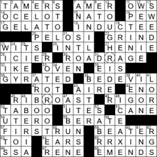 Solve the crossword below by completing with the correct verb form. La Times Crossword 1 Jul 20 Wednesday Laxcrossword Com