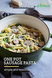 One Pot Sausage Pasta With Peas Recipe Recipes Sausage Pasta Recipes Cooking Recipes