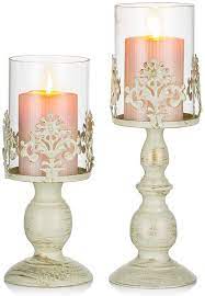 Stylewell black metal wire hurricane candle holder (set of 3). Amazon Com Nuptio Pcs Of 2 Vintage Metal Pillar Candle Holder Antique Hurricane Candlestick With Glass Screen Cover Accent Display For Home Wedding Candlelight Dinner Decoration S L Home Kitchen