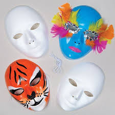 White Plastic Face Masks For Children To Paint Decorate And Use For Fancy Dress Pack Of 6 You Can Get Additional Details Masks Crafts Crafts King Tut Mask