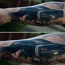 They are monochromatic in color and give a masculine look to the wearer. 70 Car Tattoos For Men Cool Automotive Design Ideas
