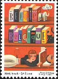 Belgian Stamps Books Reading Postage Stamps Cat Stamp Stamp