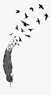 Learn how to draw feather turning into birds pictures using these outlines or print just for coloring. Bird Feather Tattoo Drawing Clip Art Flying Birds Tattoo Designs Hd Png Download Kindpng