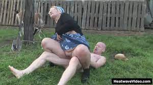 Pervert granny gets banged by a much y. man right in the middle of the  backyard - XVIDEOS.COM