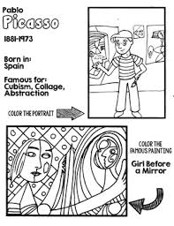 Little Artists Coloring Page Pablo Picasso By Primary Painters Tpt