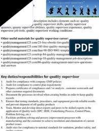Jobsearch.com.au is your number one online source for site supervisor jobs. Quality Supervisor Job Description Supervisor Quality Business