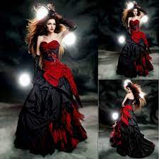 Here offers a fantastic collection of gothic wedding dresses , variety of styles, colors to suit you. Wedding Dresses 2019 Vintage Black And Red Gothic Modest Sweetheart Ruffles Satin Lace Up Back Corset Top Ball Gown Bridal Dresses From Julia4444 132 97 Dhg Black Wedding Dresses Gothic Wedding