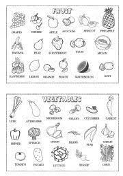 English Worksheet Fruits And Vegetables Vegetable Pictures English Worksheets For Kindergarten Human Body Activities