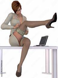 Sexy Sekretärin Stock-Illustration | Adobe Stock
