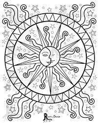 The sun is the star at the center of the solar system. Instant Download Coloring Page Celestial Mandala Design Etsy Moon Coloring Pages Mandala Coloring Pages Sun Coloring Pages