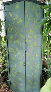 You can buy a primer for upvc windows (merchants / diy sheds if you have too), which will proably work (again, check first!), then overpaint with the paint of you choice. Painted Rubbermaid Shed Basecoat Rust O Leum For Plastic Before Painting Clean With Paint Thinner If Rubbermaid Shed Rubbermaid Storage Shed Backyard Sheds