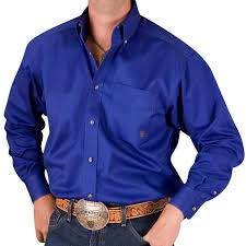 Men S Ariat Solid Twill Buttondown Blue Shirt In 2020 Blue Shirt Outfits Blue Shirt Outfit Men Blue Button Up Shirt