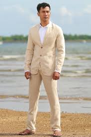 Nothing says 'beach wedding' like a white linen suit. Pin On I Do